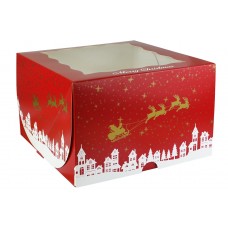 Kalėdinė dėžutė su langeliu 25x25x15 cm