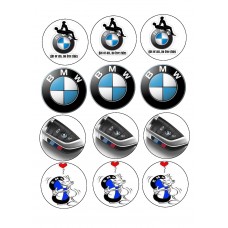 Valgomas paveikslėlis BMW keksiukams