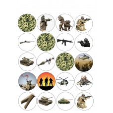 Valgomas paveikslėlis Kareiviški - karo keksiukai