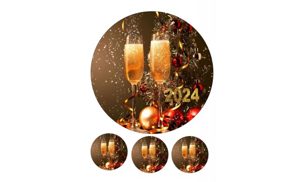 Valgomas paveikslėlis Nauji metai - šampanas 