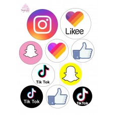 Valgomas paveikslėlis internetinės programėlės (Instagram, tiktok, likee, facebook) įvairaus dydžio
