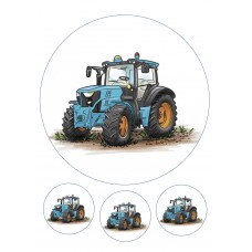 Valgomas paveikslėlis Traktorius mėlynas